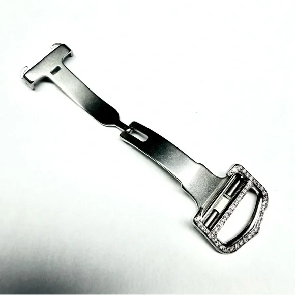 CARTIER Steel 18mm Complete Deployment 0.40TCW Diamond Buckle - Picture 3 of 7